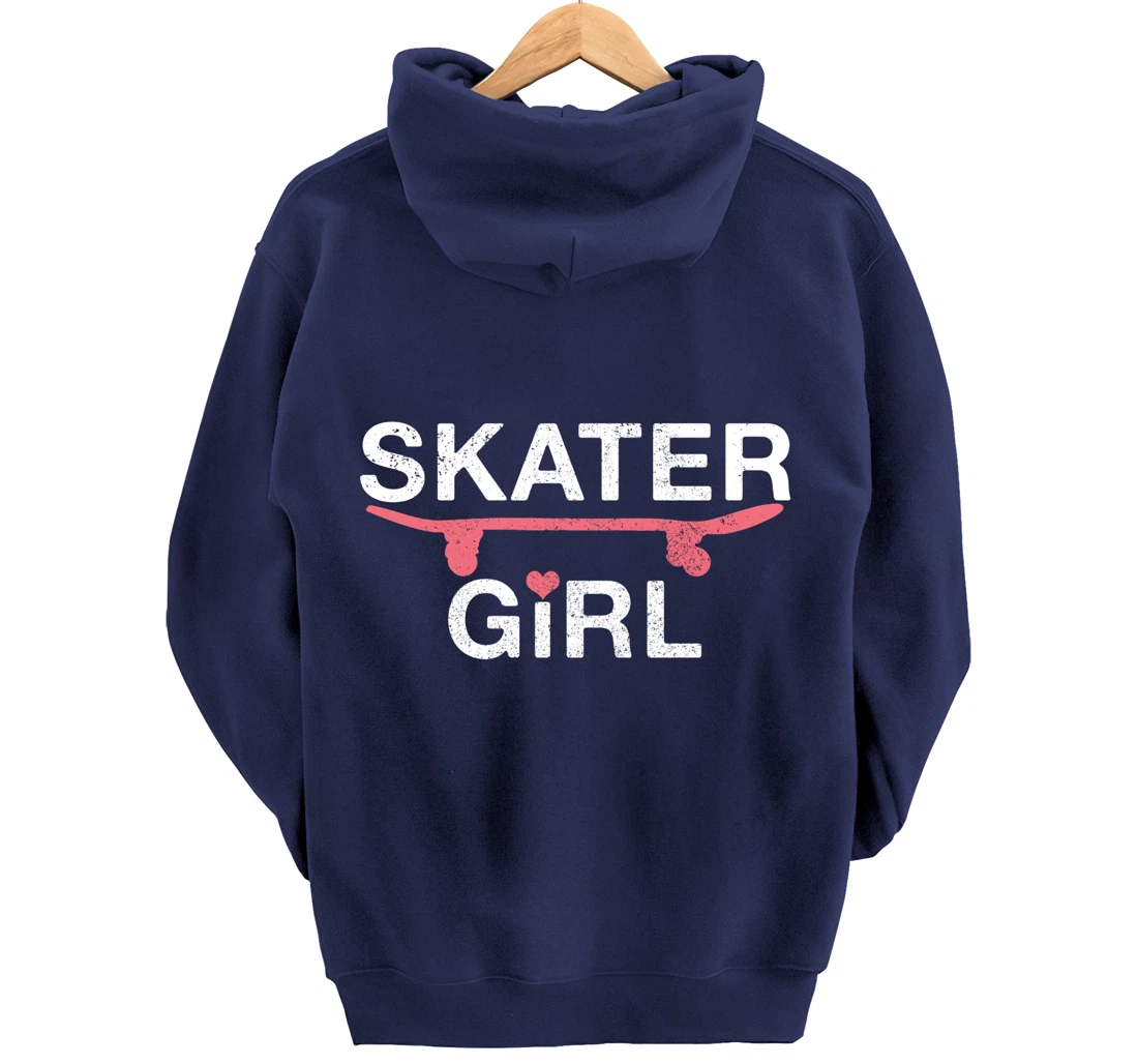 Skater Girl Gift Skateboard Skating Skateboarding Skate Pullover Hoodie