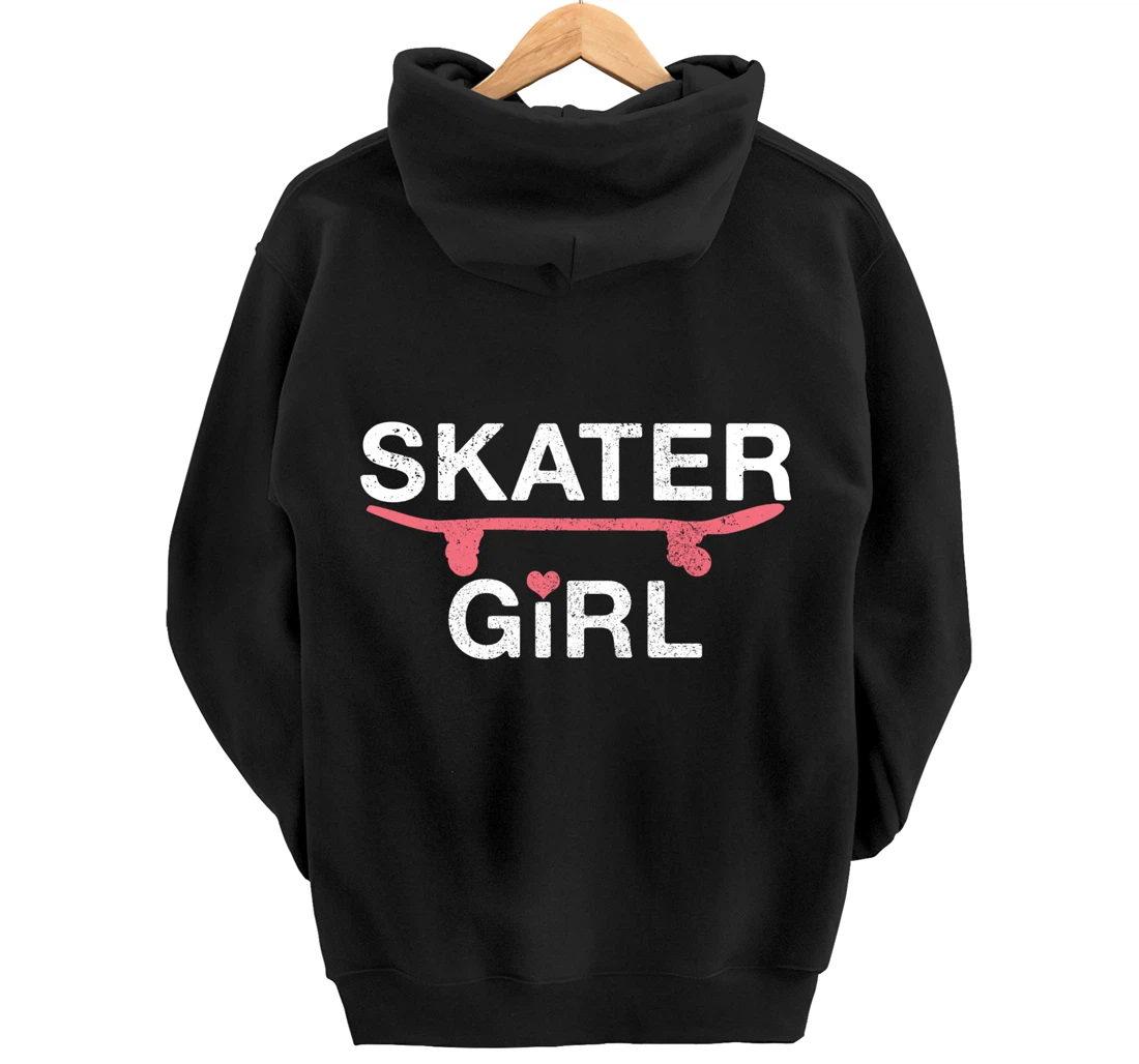 Skater Girl Gift Skateboard Skating Skateboarding Skate Pullover Hoodie