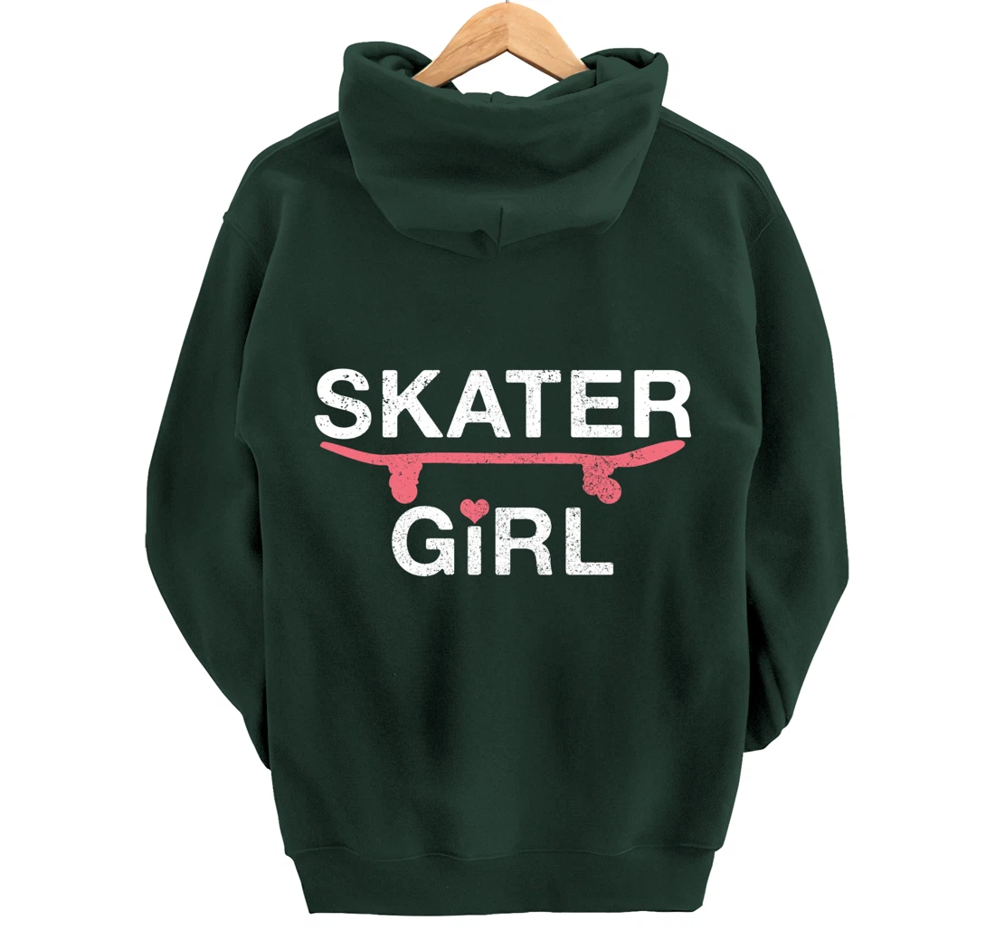 Skater Girl Gift Skateboard Skating Skateboarding Skate Pullover Hoodie
