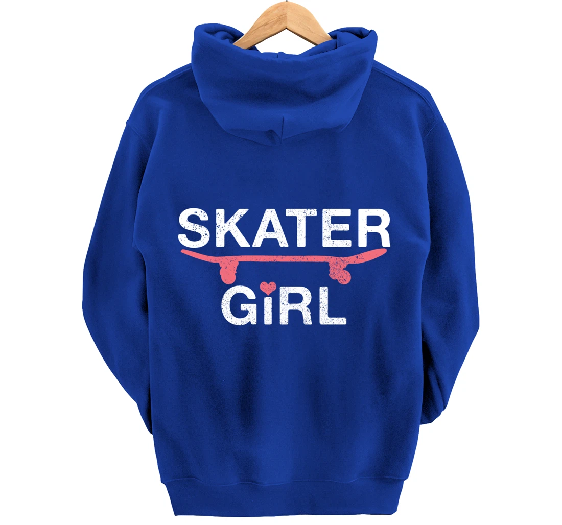Skater Girl Gift Skateboard Skating Skateboarding Skate Pullover Hoodie