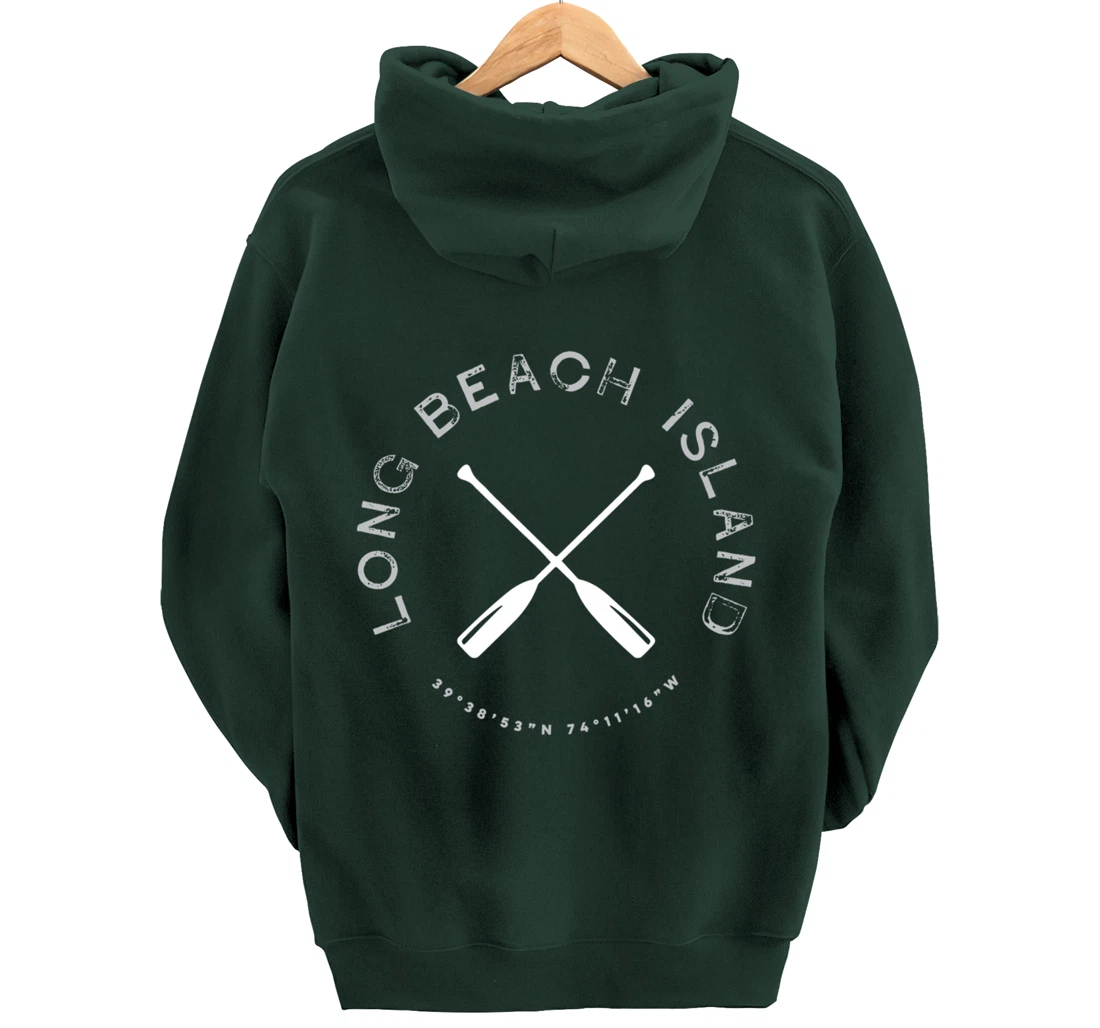 Long Beach Island LBI New Jersey Vintage Retro Pullover Hoodie