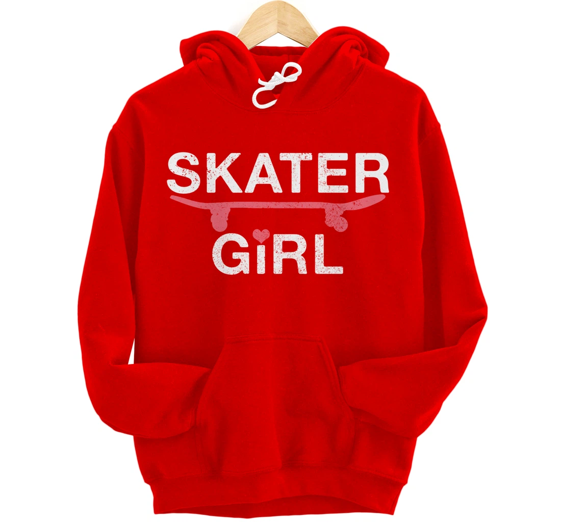 Skater Girl Gift Skateboard Skating Skateboarding Skate Pullover Hoodie