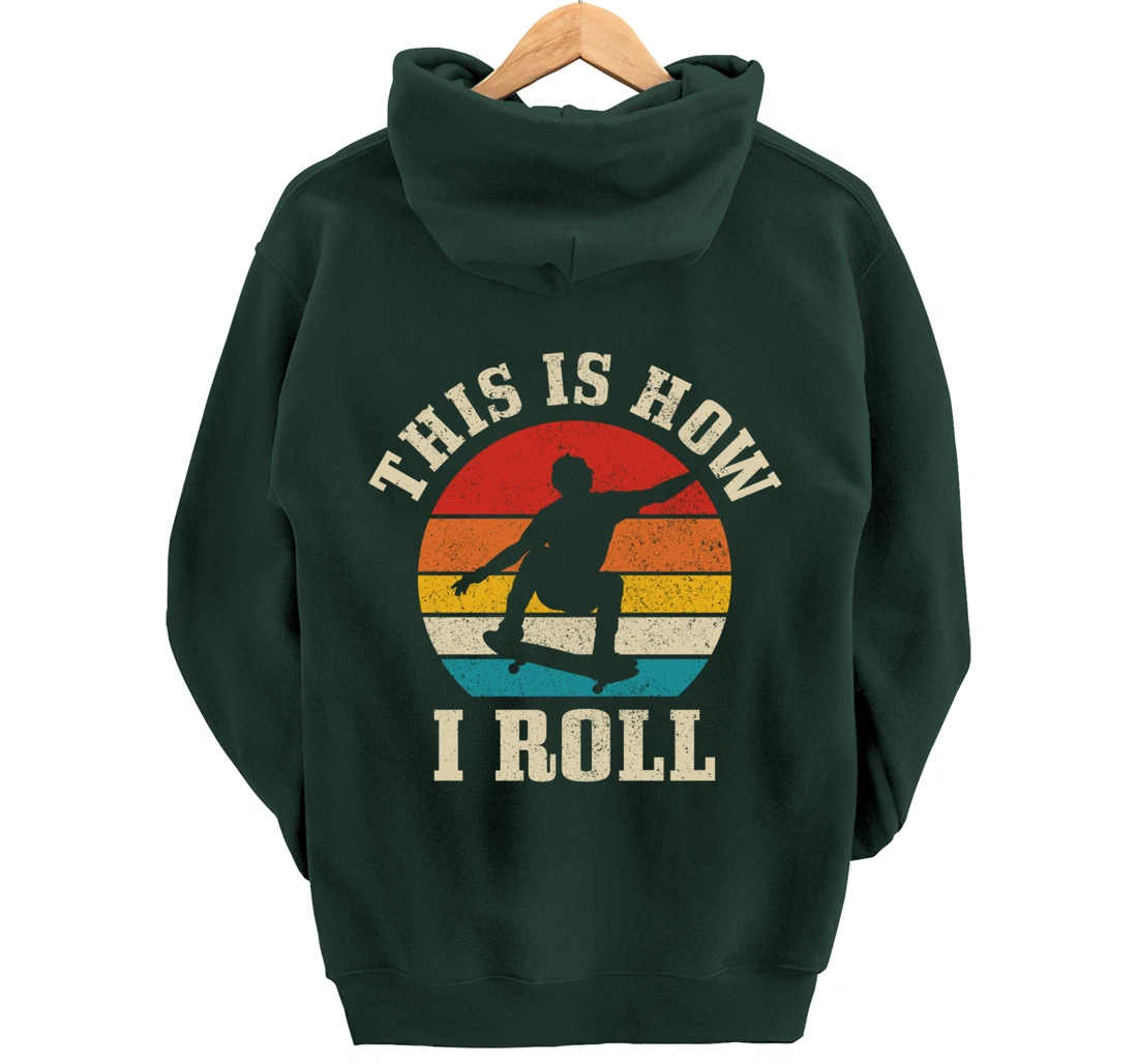 Skater Gift Vintage Skateboarding Skateboard Skate Skating Pullover Hoodie