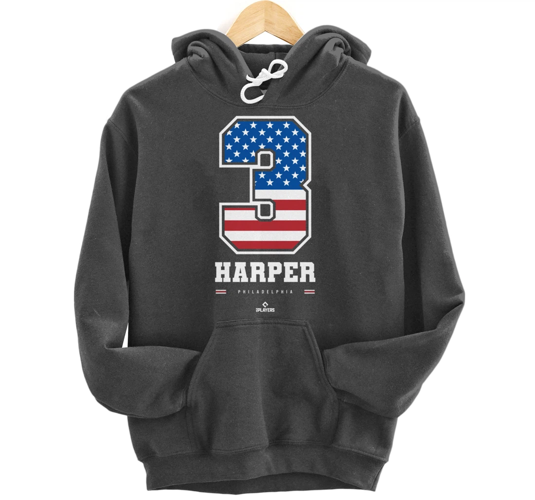 Bryce Harper - US Flag Number Pullover Hoodie