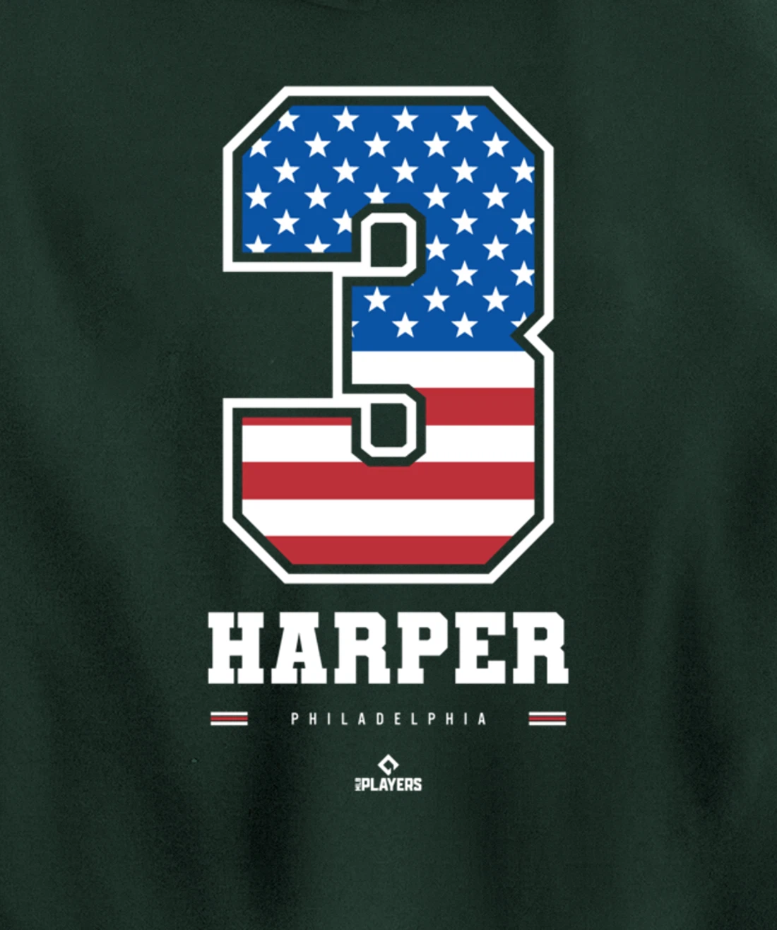 Bryce Harper - US Flag Number Pullover Hoodie