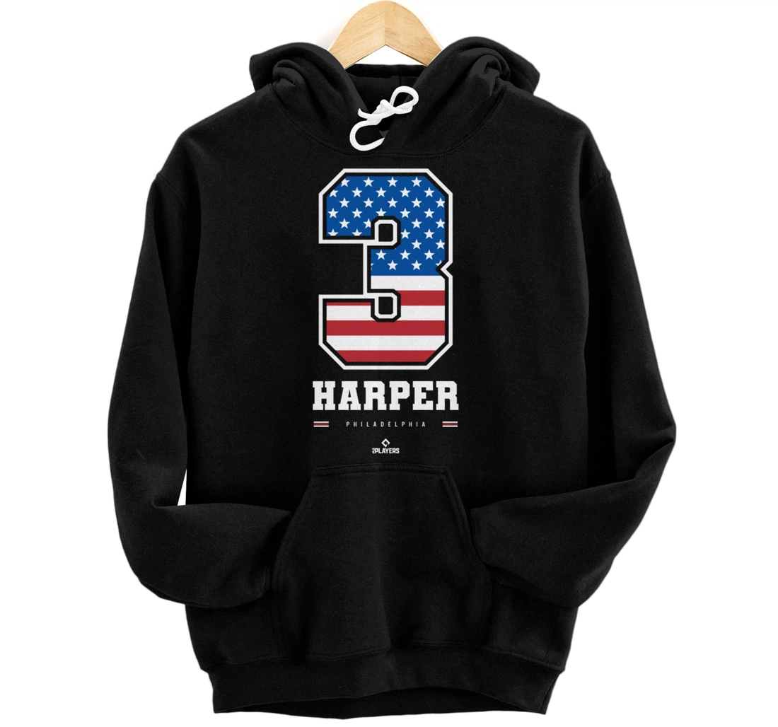 Bryce Harper - US Flag Number Pullover Hoodie