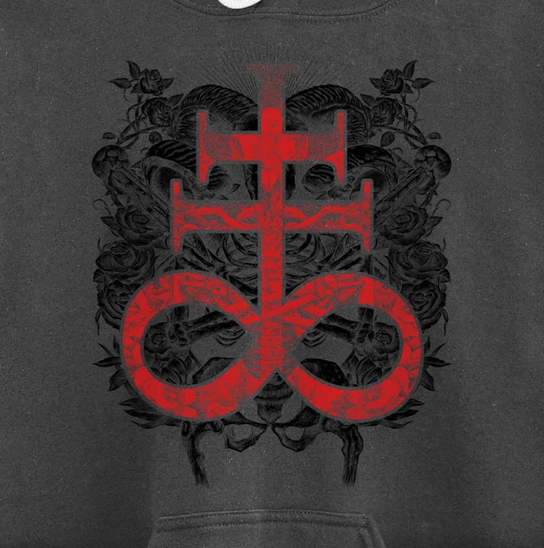 Satanic Gift for Satanist Occult Leviathan Cross Baphomet Pullover Hoodie