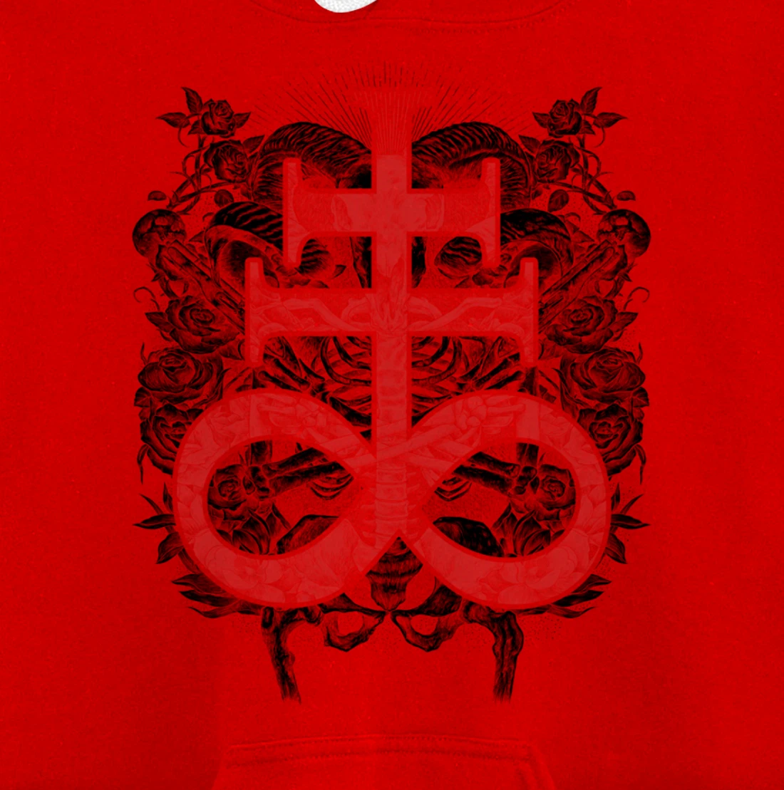 Satanic Gift for Satanist Occult Leviathan Cross Baphomet Pullover Hoodie