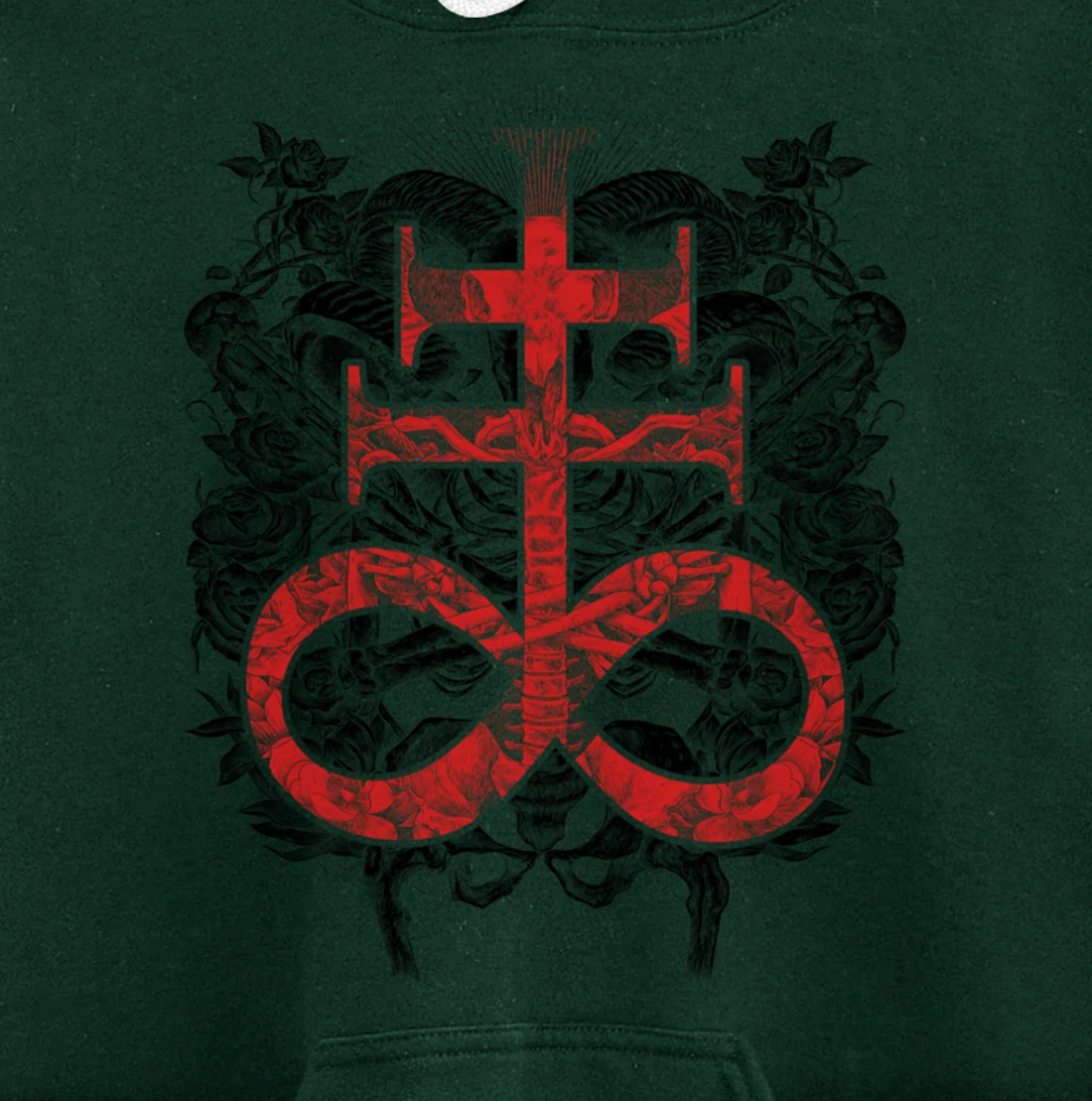 Satanic Gift for Satanist Occult Leviathan Cross Baphomet Pullover Hoodie