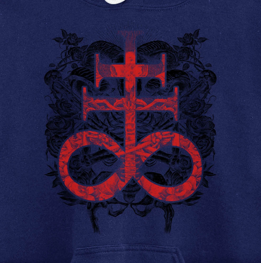 Satanic Gift for Satanist Occult Leviathan Cross Baphomet Pullover Hoodie