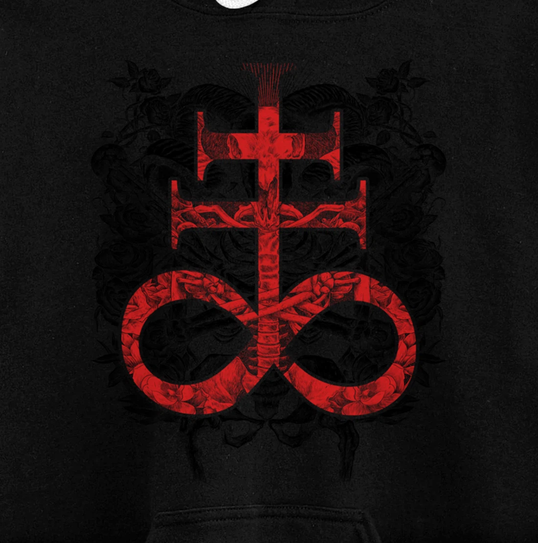 Satanic Gift for Satanist Occult Leviathan Cross Baphomet Pullover Hoodie