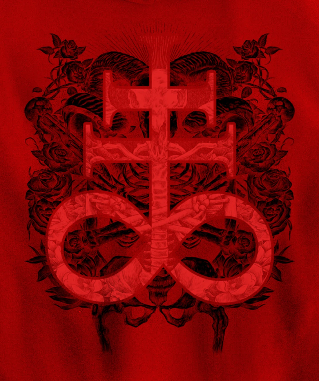 Satanic Gift for Satanist Occult Leviathan Cross Baphomet Pullover Hoodie