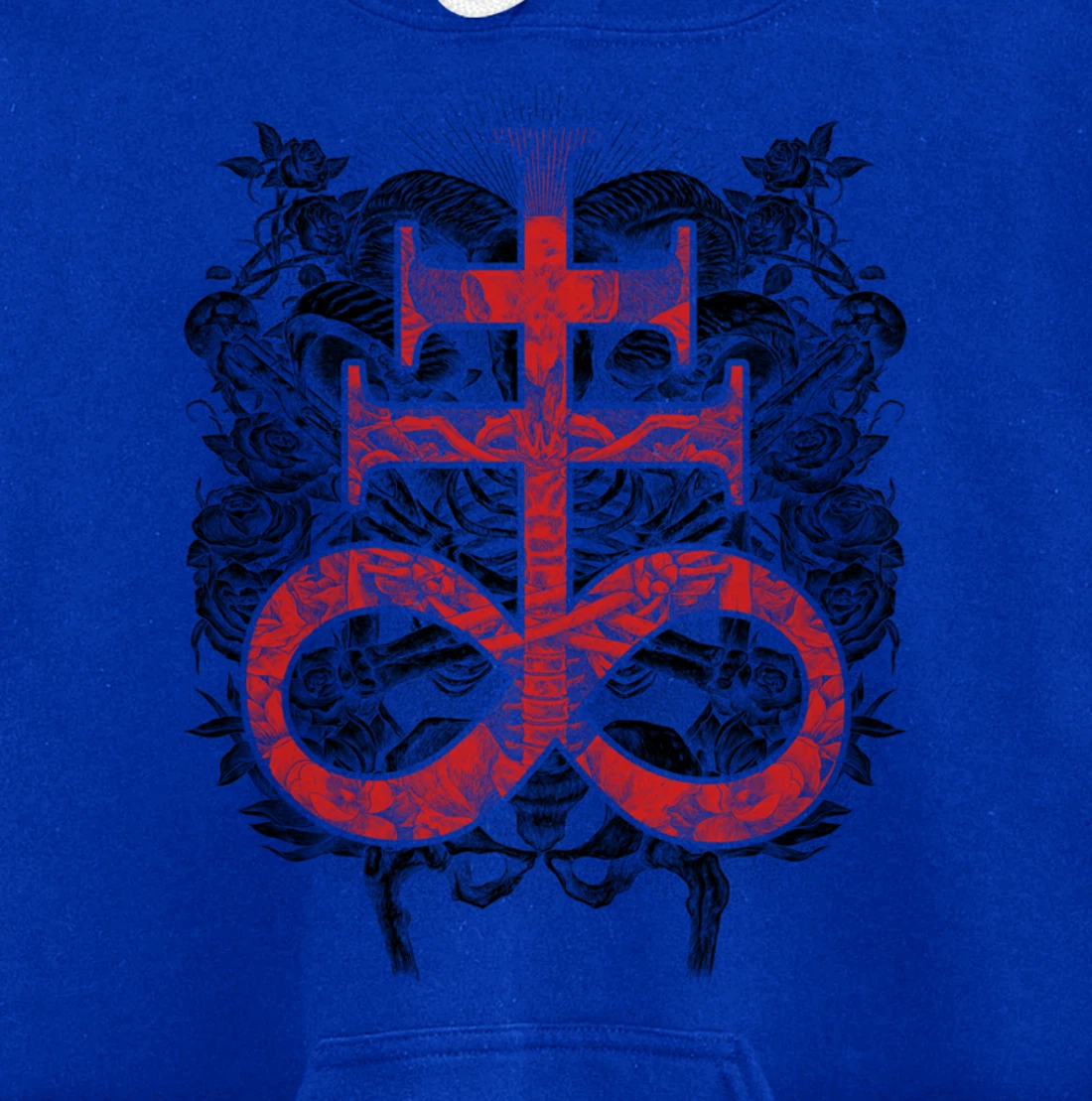 Satanic Gift for Satanist Occult Leviathan Cross Baphomet Pullover Hoodie