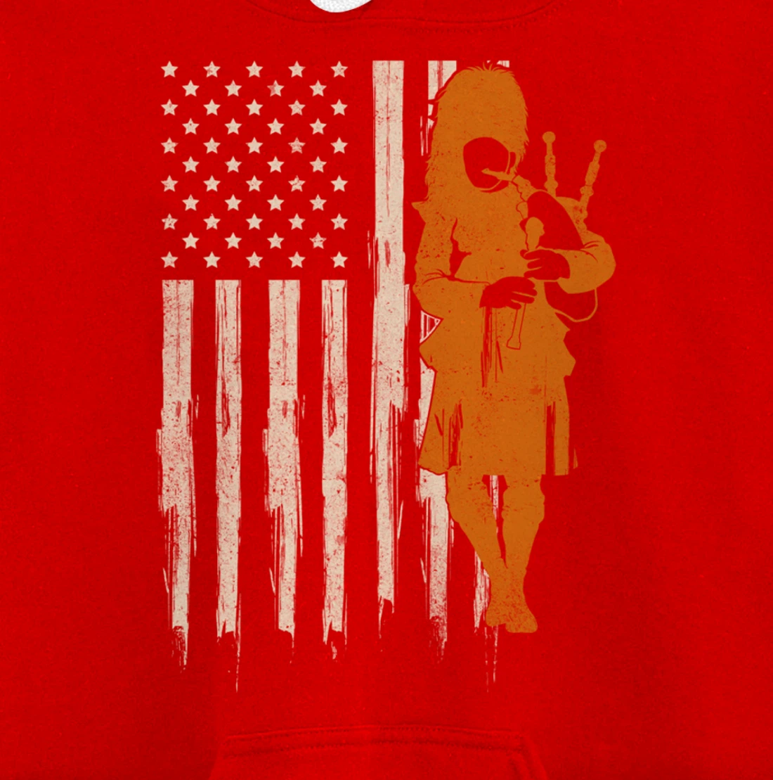 Funny USA Flag Bagpipe Scottish Bagpiper Gift Bagpipes Pullover Hoodie