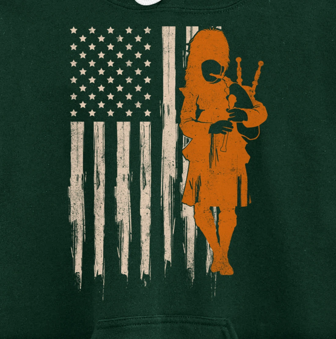 Funny USA Flag Bagpipe Scottish Bagpiper Gift Bagpipes Pullover Hoodie