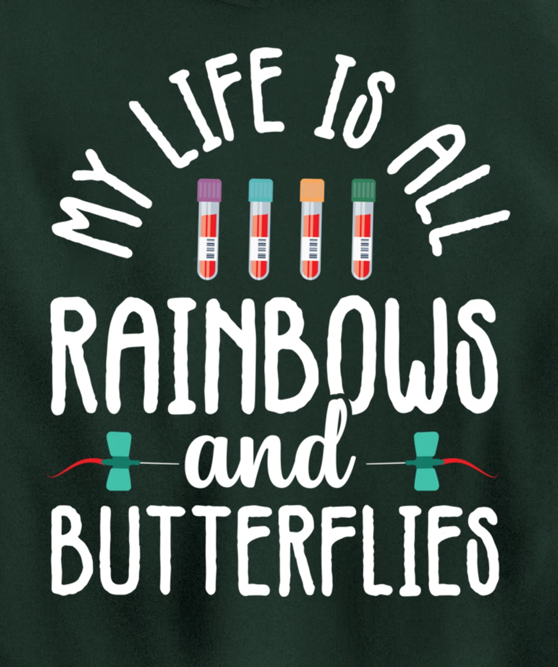 Rainbow Butterflies Phlebotomist Phlebotomy technician Nurse Pullover Hoodie
