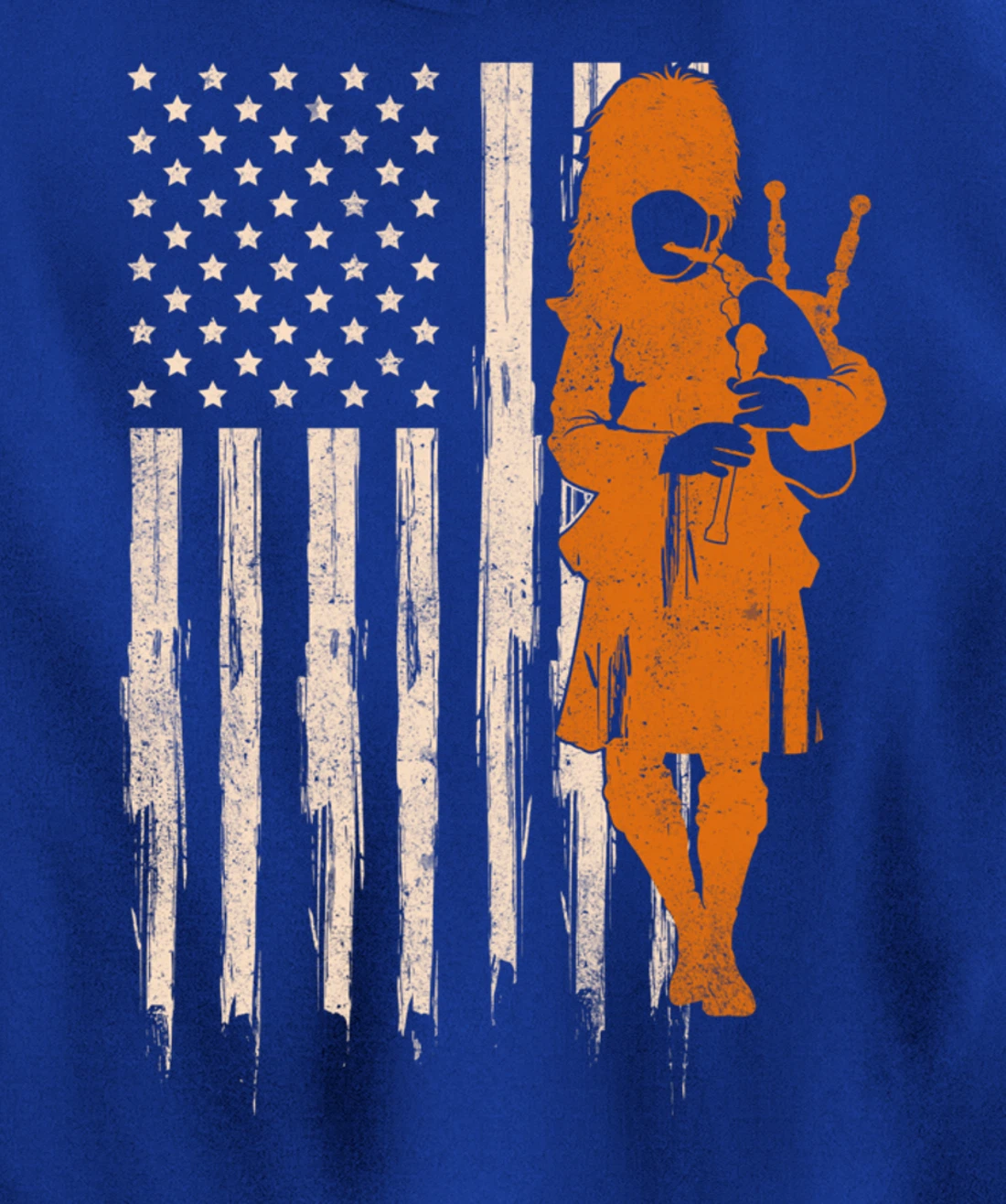 Funny USA Flag Bagpipe Scottish Bagpiper Gift Bagpipes Pullover Hoodie