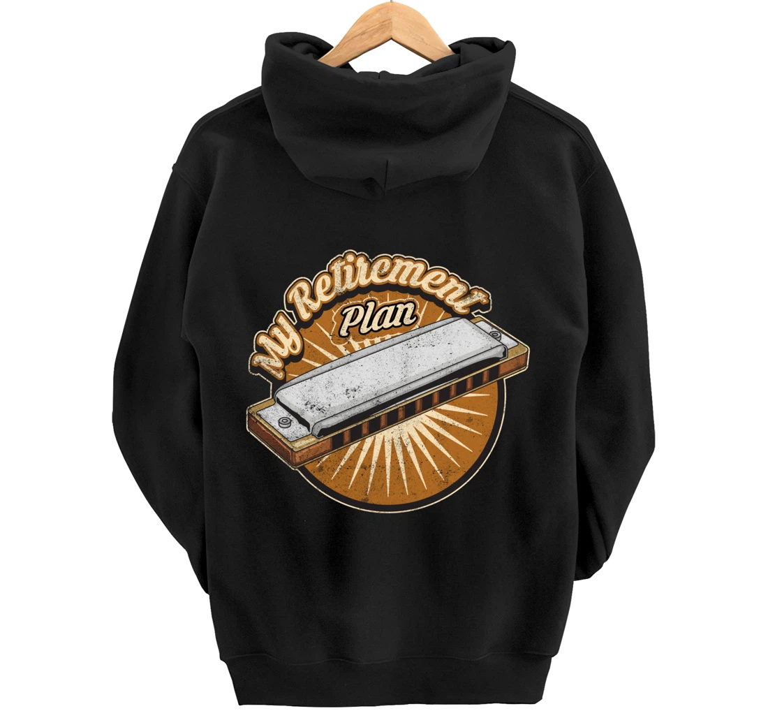 My Retirement Plan Harmonica Player Gifts Pullover Hoodie