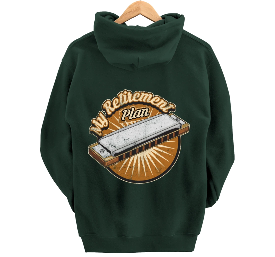 My Retirement Plan Harmonica Player Gifts Pullover Hoodie