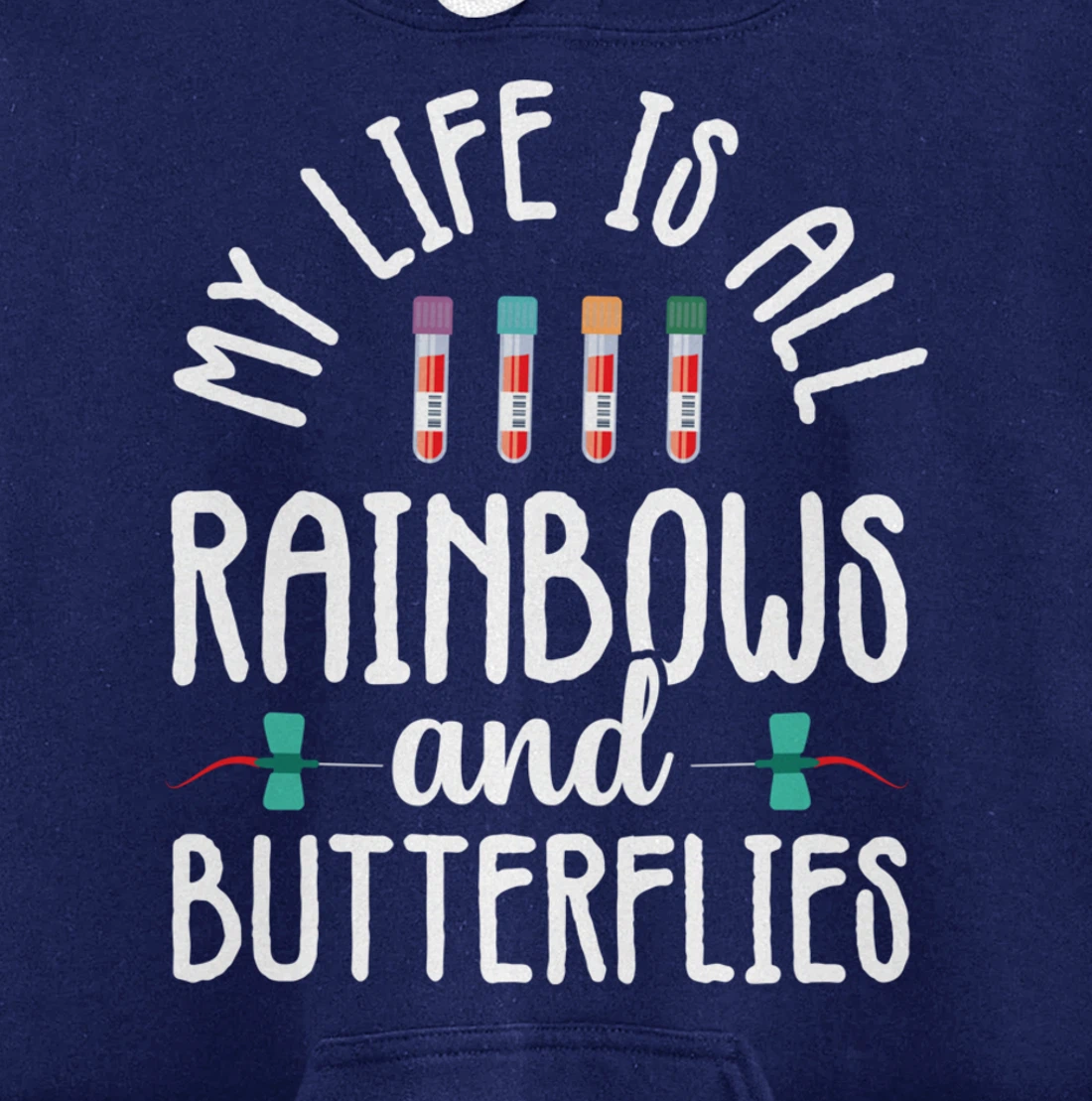 Rainbow Butterflies Phlebotomist Phlebotomy technician Nurse Pullover Hoodie