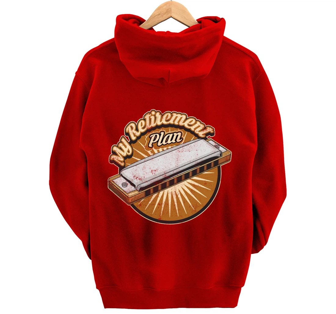 My Retirement Plan Harmonica Player Gifts Pullover Hoodie