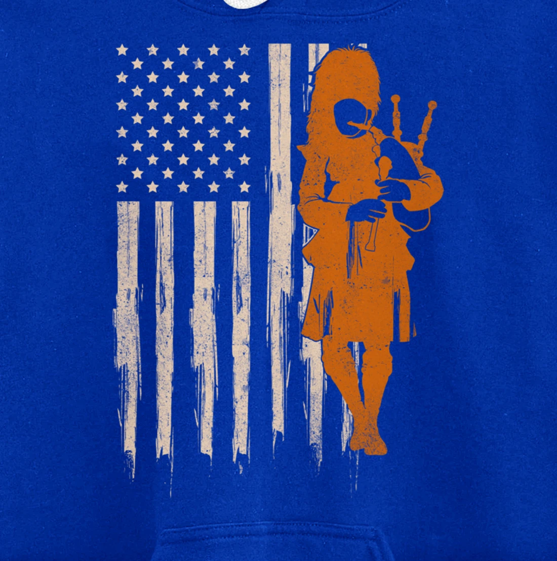 Funny USA Flag Bagpipe Scottish Bagpiper Gift Bagpipes Pullover Hoodie