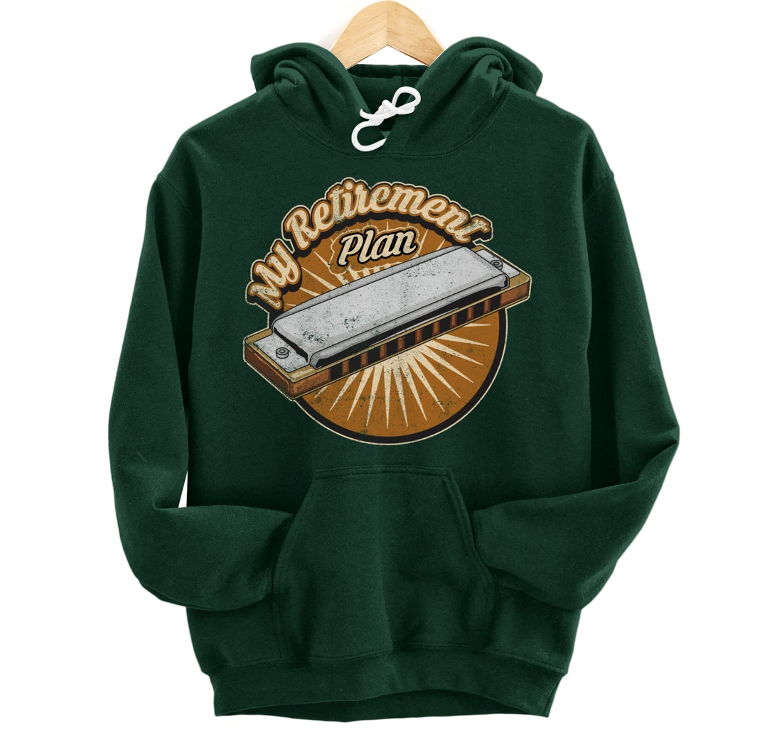 My Retirement Plan Harmonica Player Gifts Pullover Hoodie