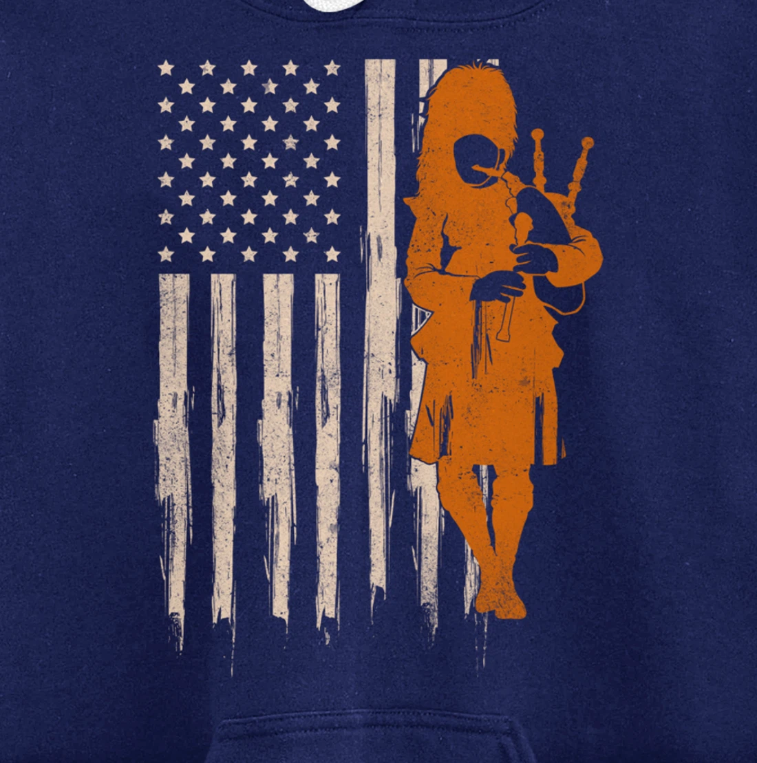 Funny USA Flag Bagpipe Scottish Bagpiper Gift Bagpipes Pullover Hoodie