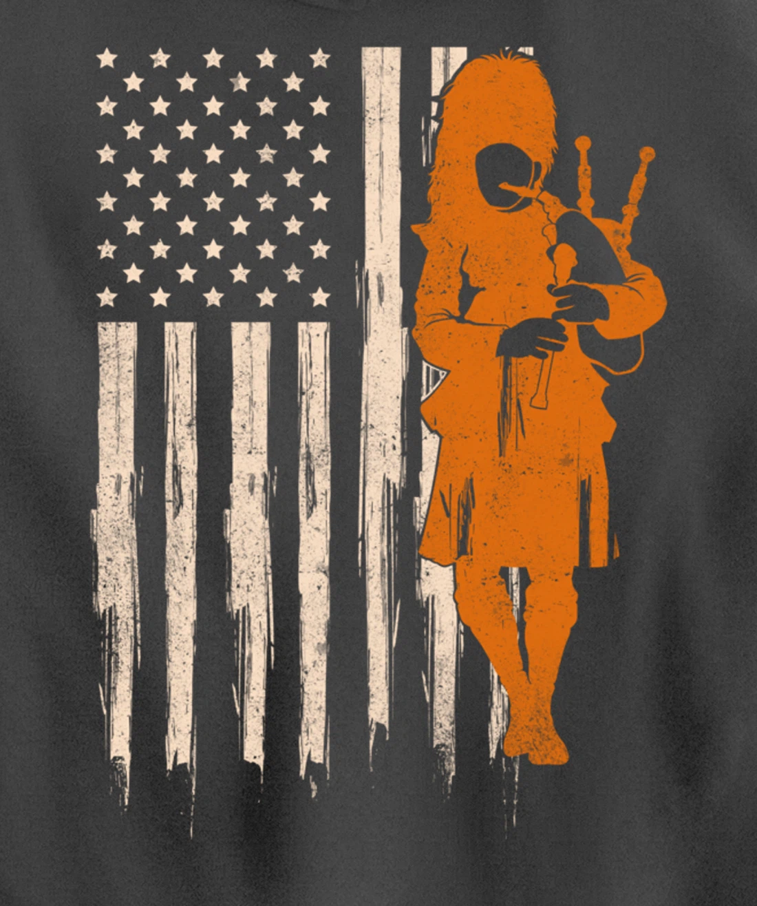 Funny USA Flag Bagpipe Scottish Bagpiper Gift Bagpipes Pullover Hoodie