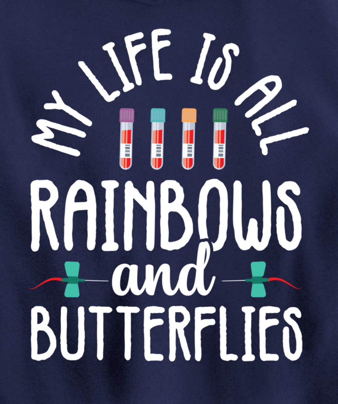Rainbow Butterflies Phlebotomist Phlebotomy technician Nurse Pullover Hoodie