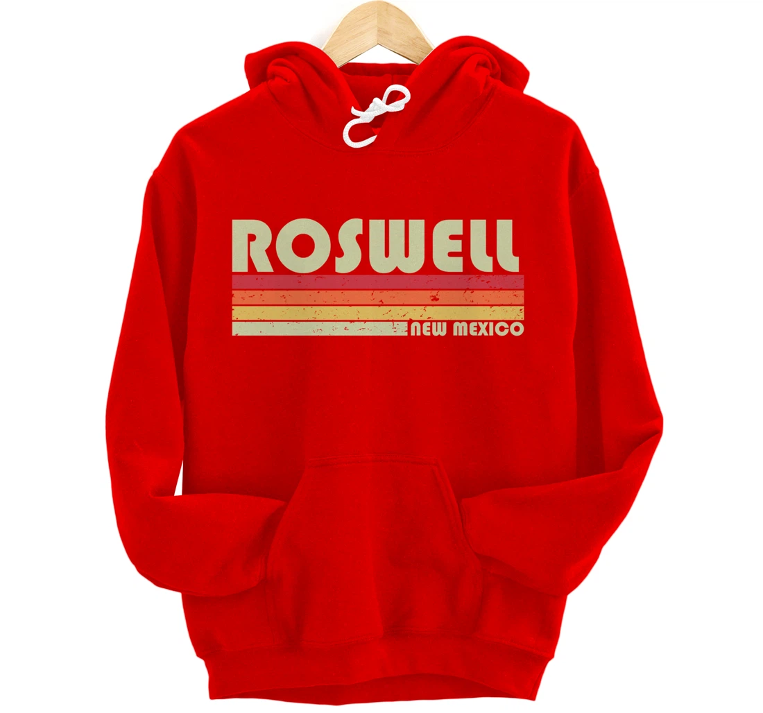 ROSWELL NM NEW MEXICO Funny City Home Roots Gift Retro 80s Pullover Hoodie