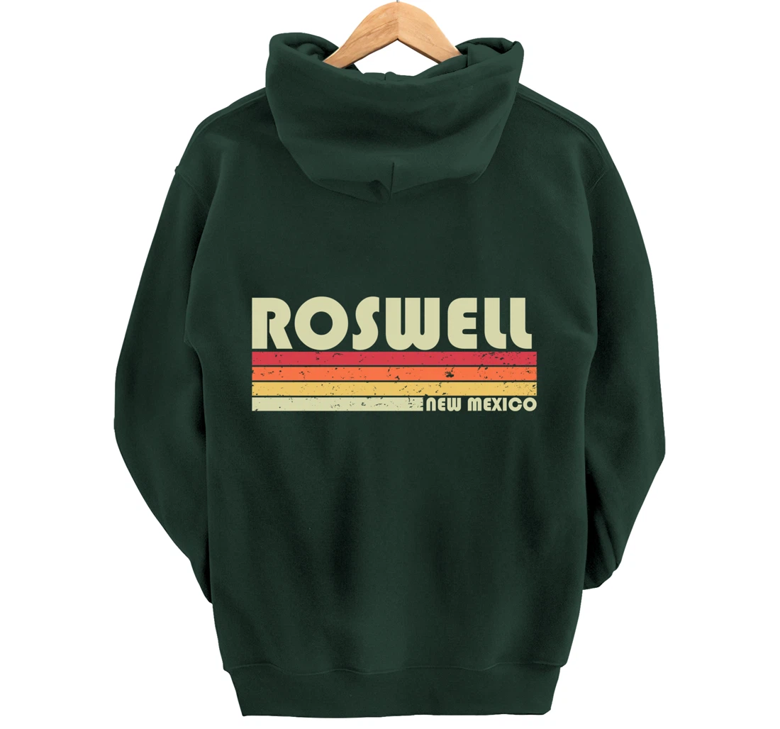 ROSWELL NM NEW MEXICO Funny City Home Roots Gift Retro 80s Pullover Hoodie