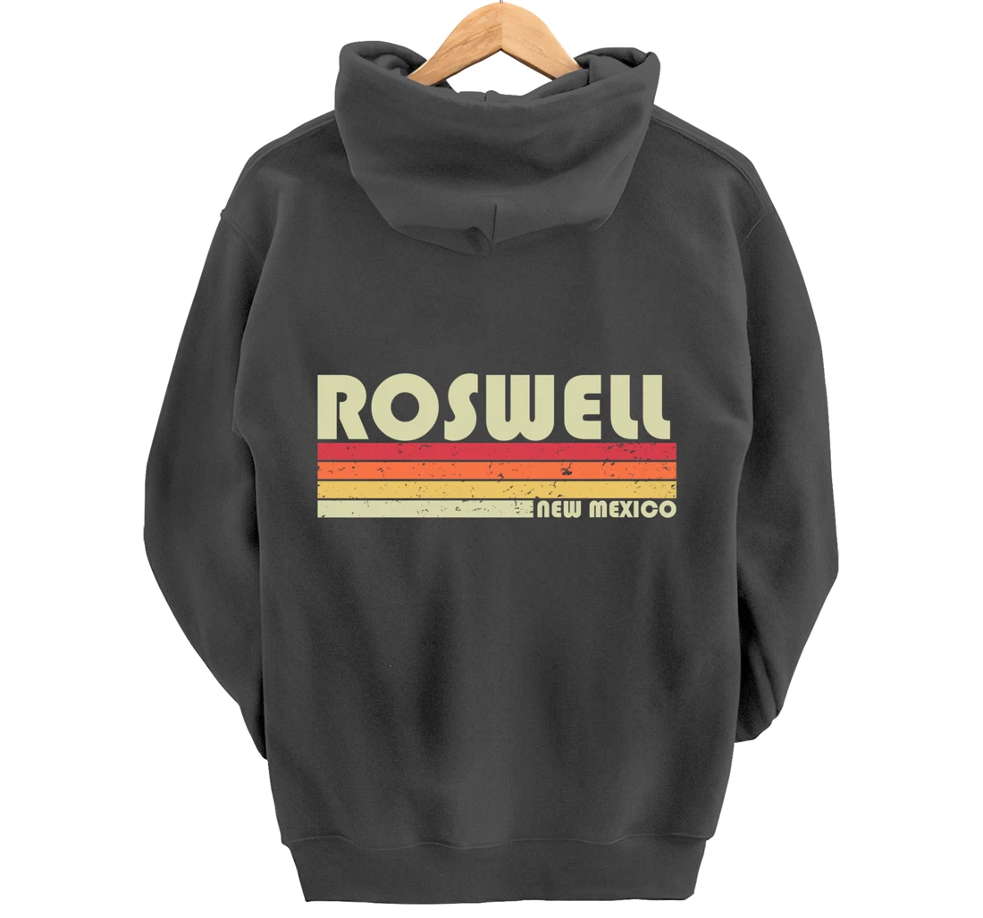 ROSWELL NM NEW MEXICO Funny City Home Roots Gift Retro 80s Pullover Hoodie