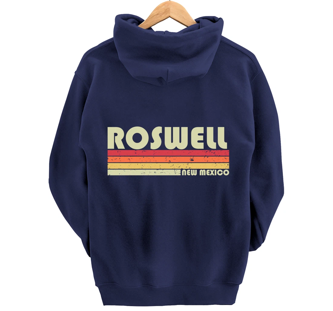 ROSWELL NM NEW MEXICO Funny City Home Roots Gift Retro 80s Pullover Hoodie
