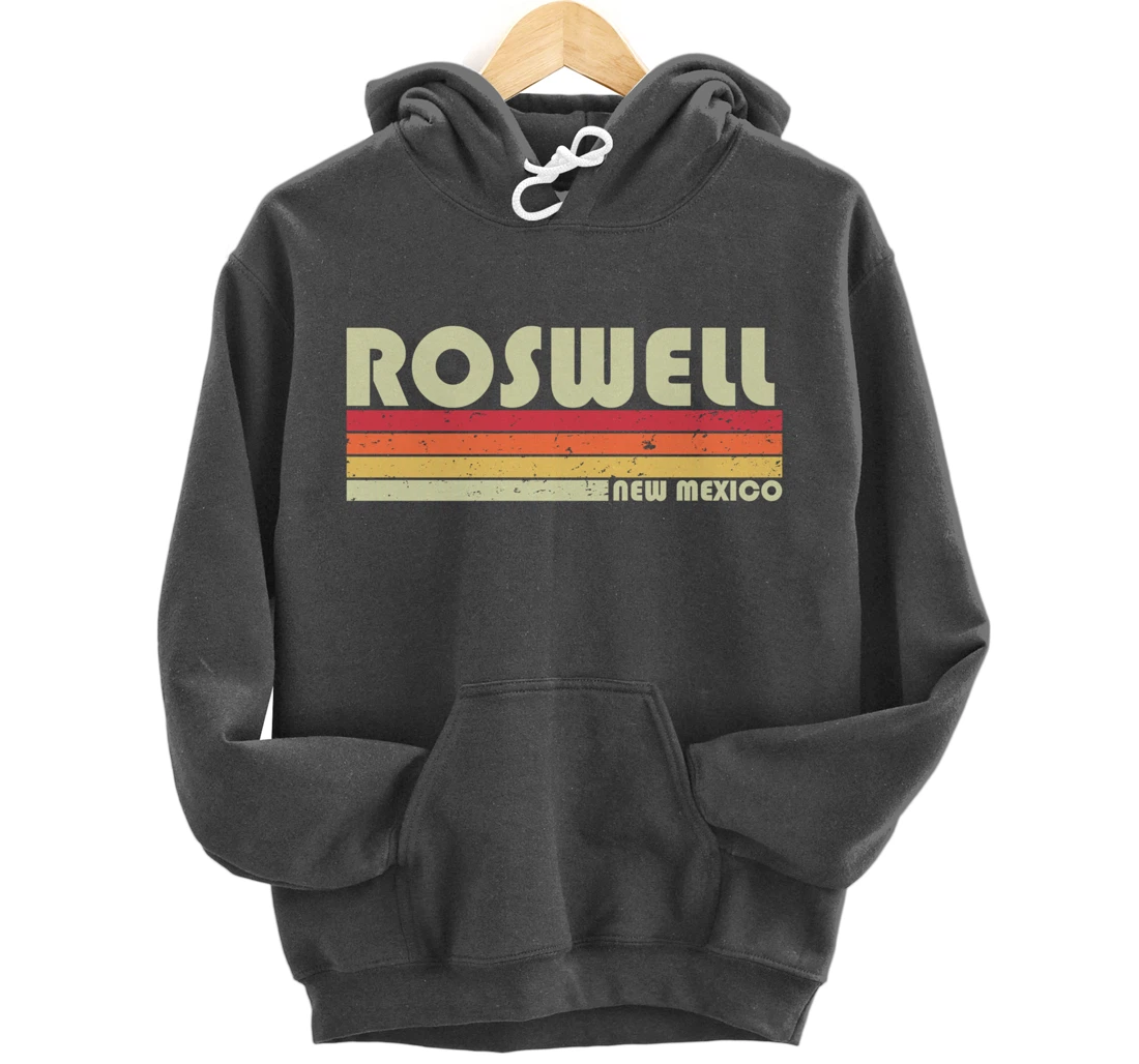 ROSWELL NM NEW MEXICO Funny City Home Roots Gift Retro 80s Pullover Hoodie