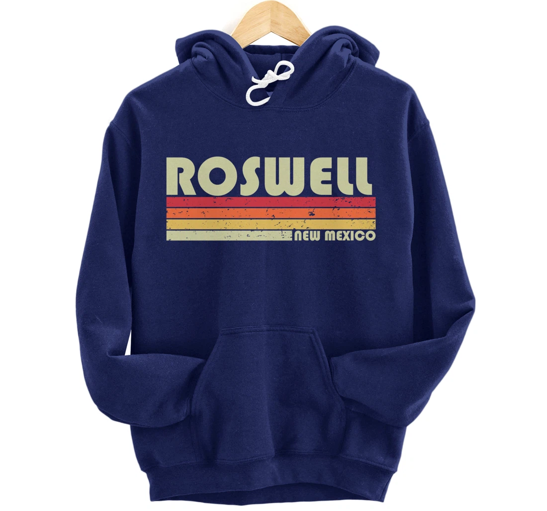 ROSWELL NM NEW MEXICO Funny City Home Roots Gift Retro 80s Pullover Hoodie