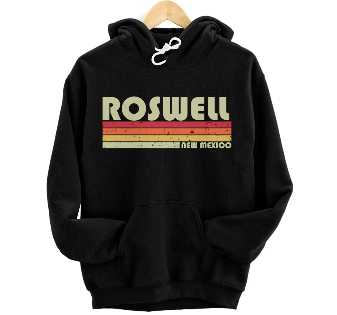 ROSWELL NM NEW MEXICO Funny City Home Roots Gift Retro 80s Pullover Hoodie