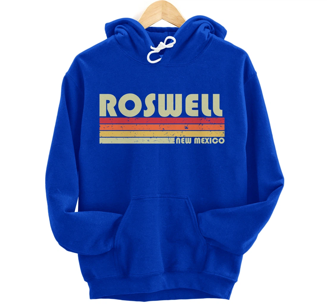 ROSWELL NM NEW MEXICO Funny City Home Roots Gift Retro 80s Pullover Hoodie
