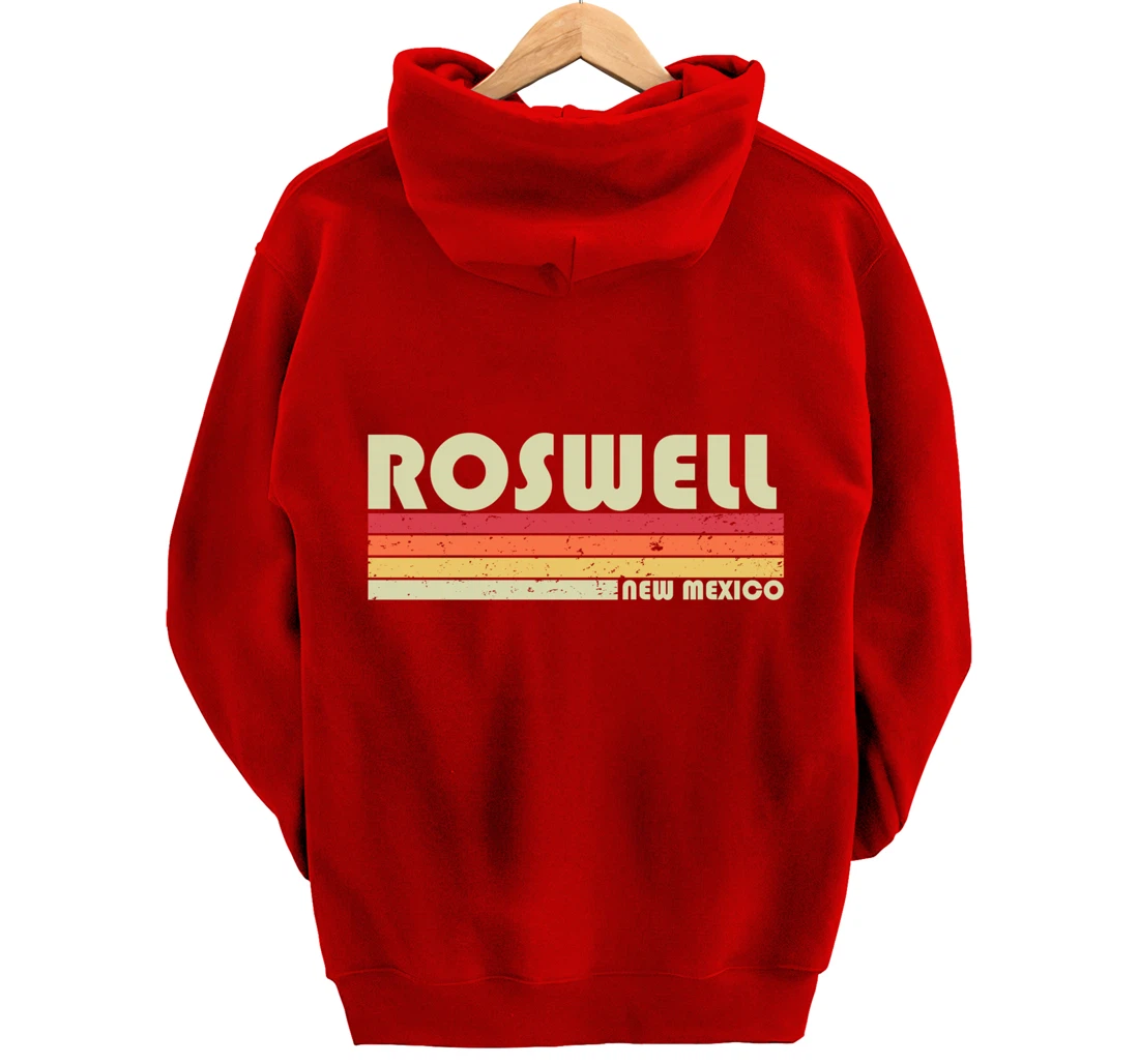 ROSWELL NM NEW MEXICO Funny City Home Roots Gift Retro 80s Pullover Hoodie