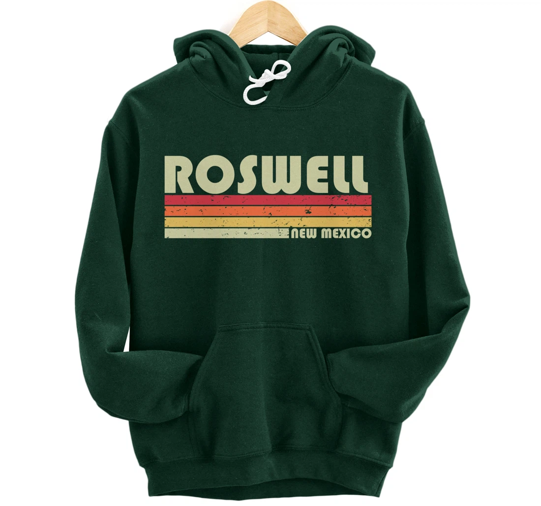 ROSWELL NM NEW MEXICO Funny City Home Roots Gift Retro 80s Pullover Hoodie