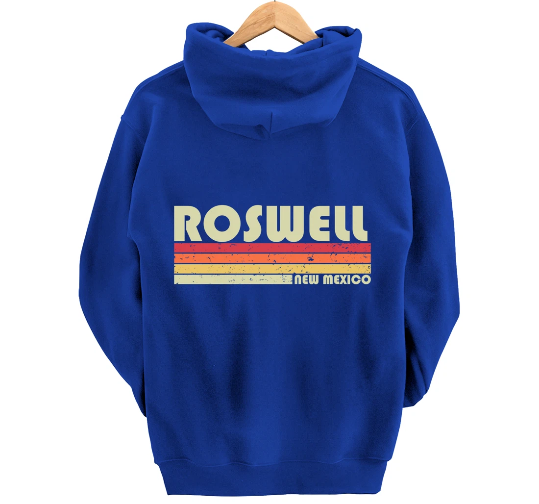 ROSWELL NM NEW MEXICO Funny City Home Roots Gift Retro 80s Pullover Hoodie