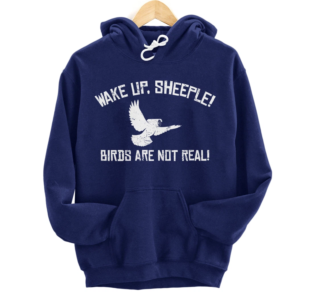 Wake Up Sheeple Birds Aren’t Real Conspiracy Theory Pullover Hoodie