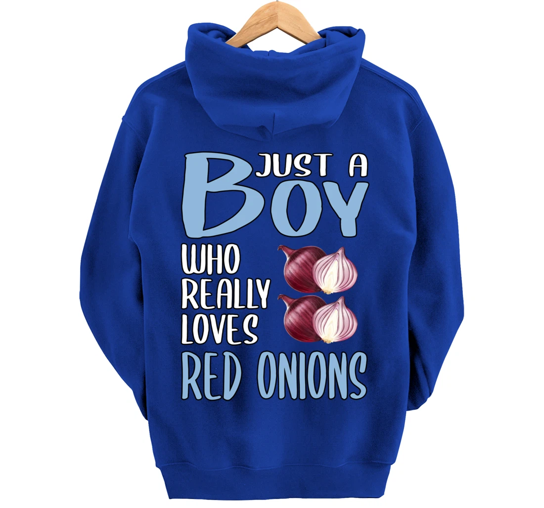 Mens Gift Just A Boy Who Really Loves Red Onions Pullover Hoodie