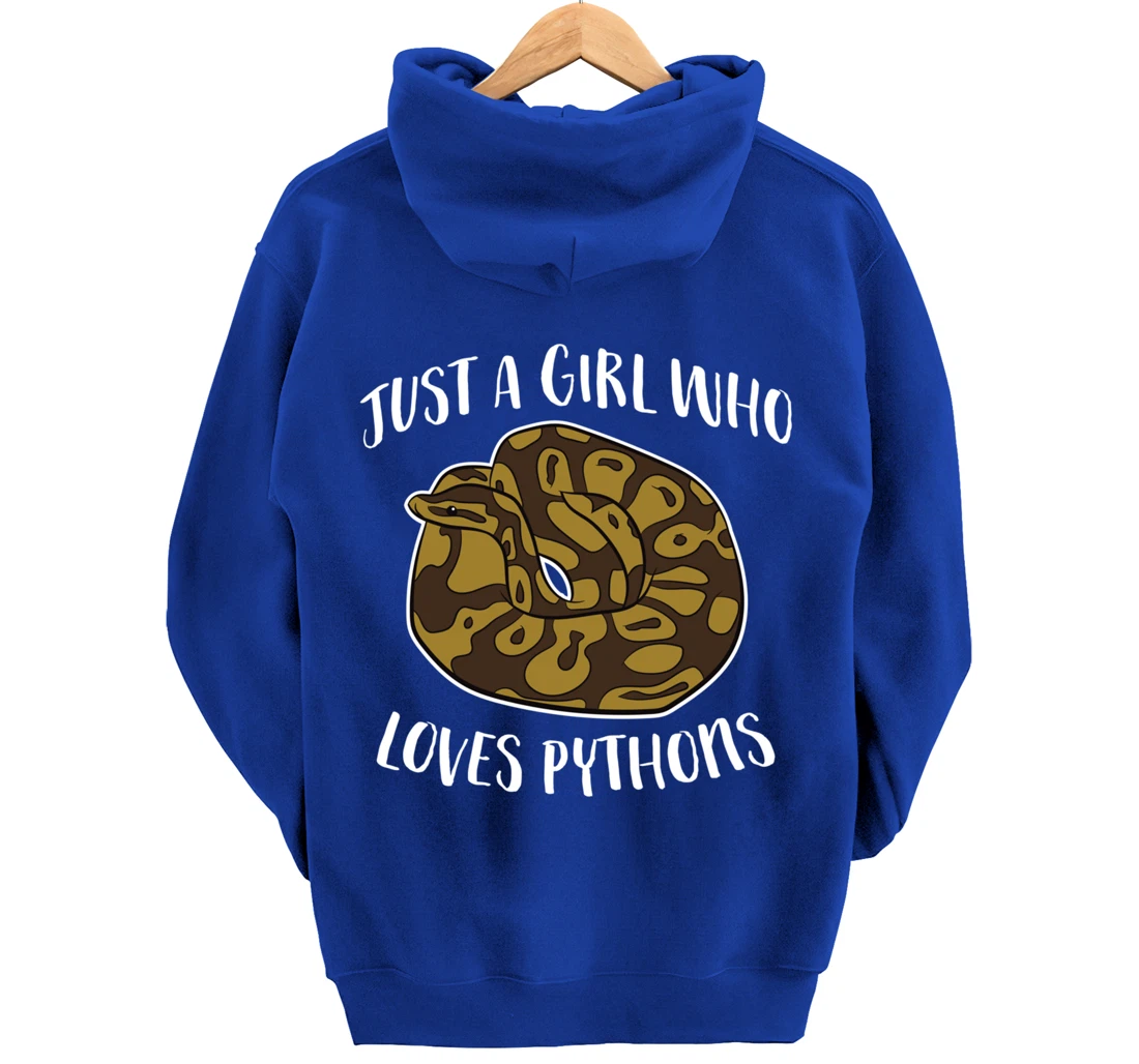 Just a Girl Who Loves Ball Pythons Cute Ball Python Snake Pullover Hoodie