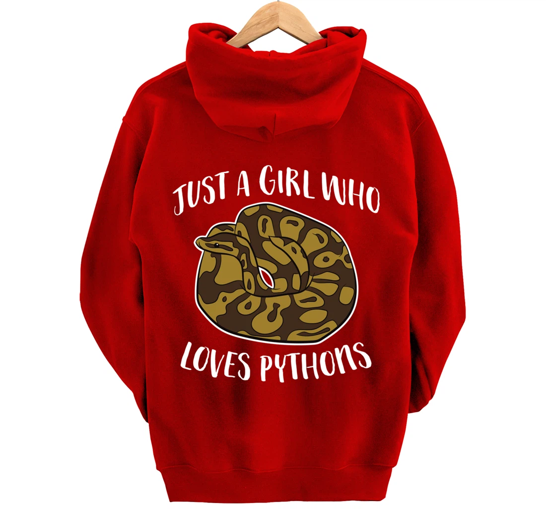 Just a Girl Who Loves Ball Pythons Cute Ball Python Snake Pullover Hoodie