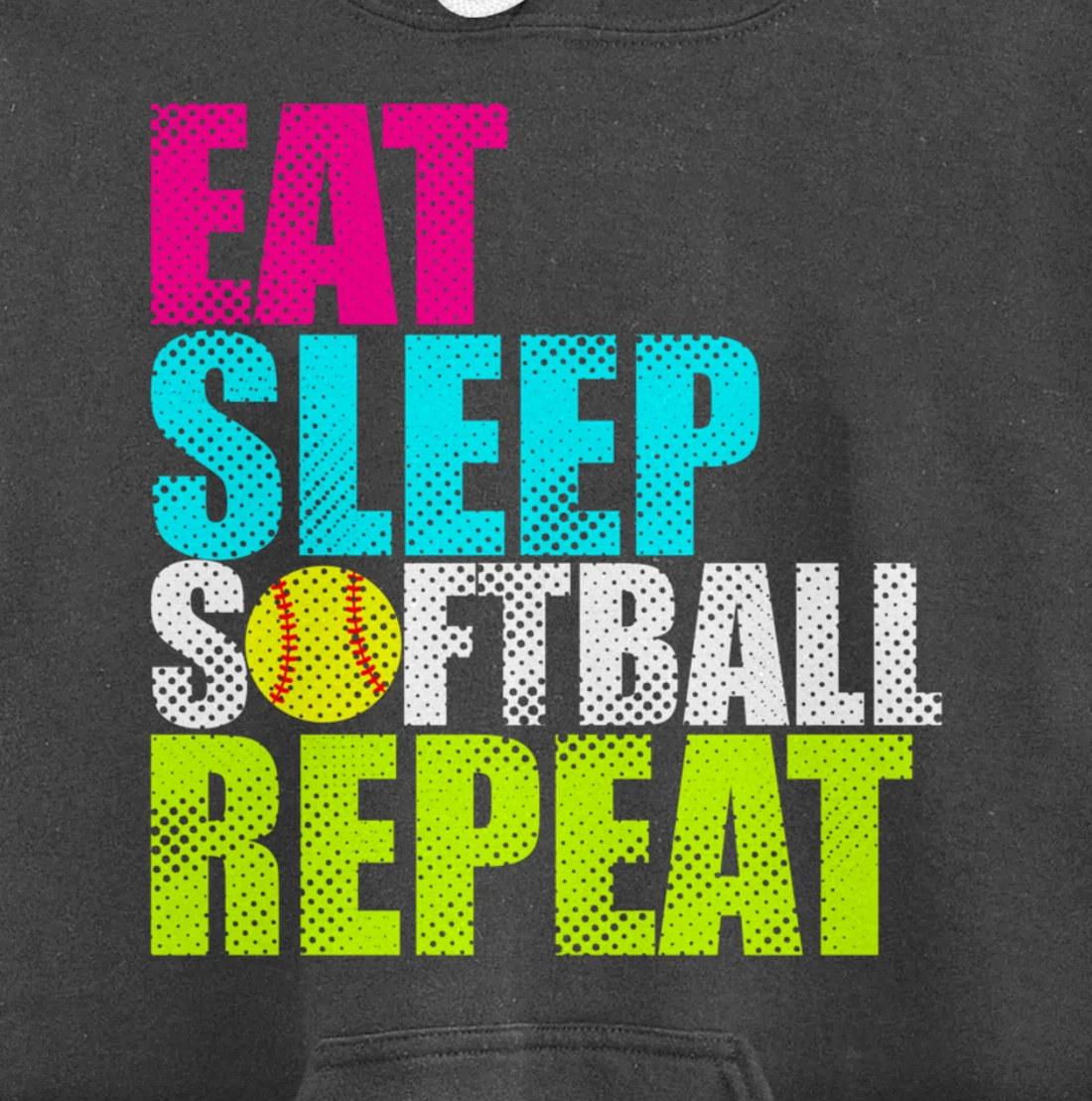 Eat Sleep Fastpitch Softball Repeat Funny Pullover Hoodie