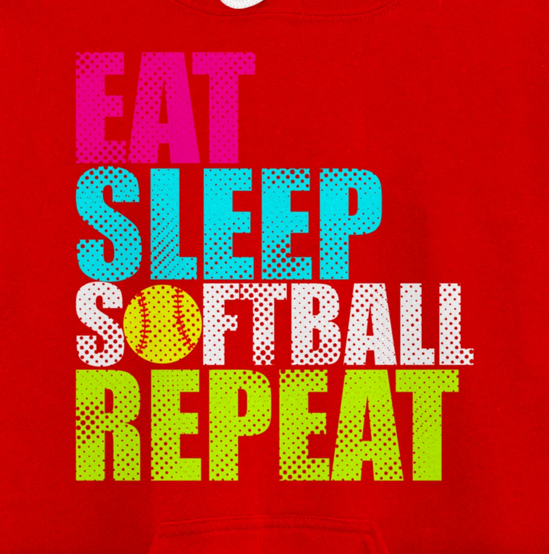 Eat Sleep Fastpitch Softball Repeat Funny Pullover Hoodie