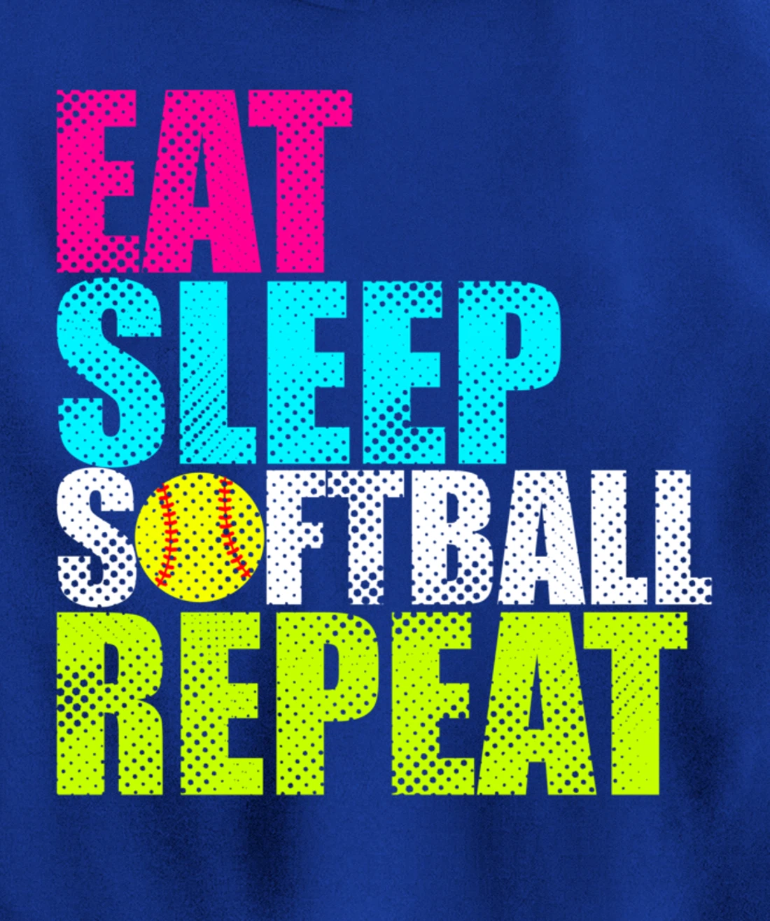 Eat Sleep Fastpitch Softball Repeat Funny Pullover Hoodie