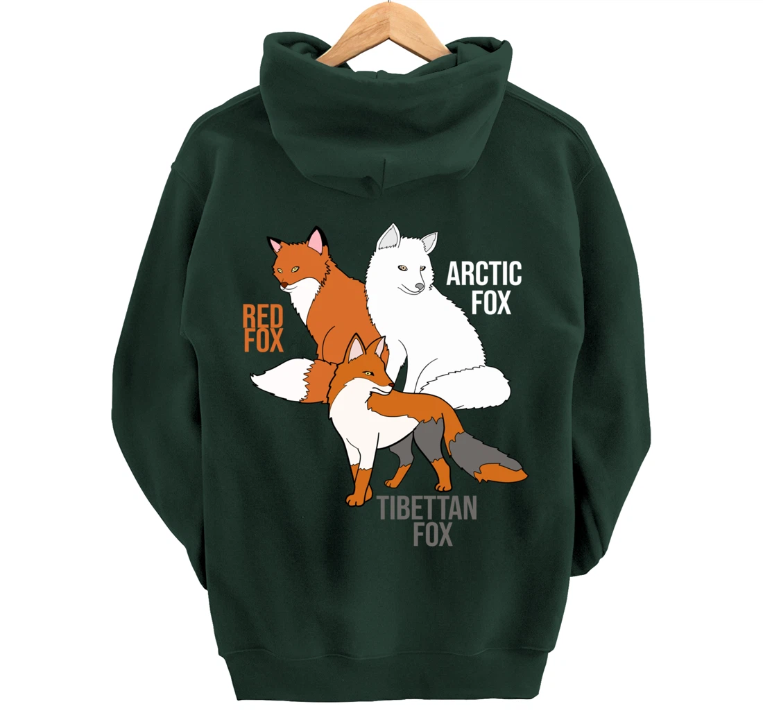 Foxes Of The World Funny Fox Animals Educational Pullover Hoodie