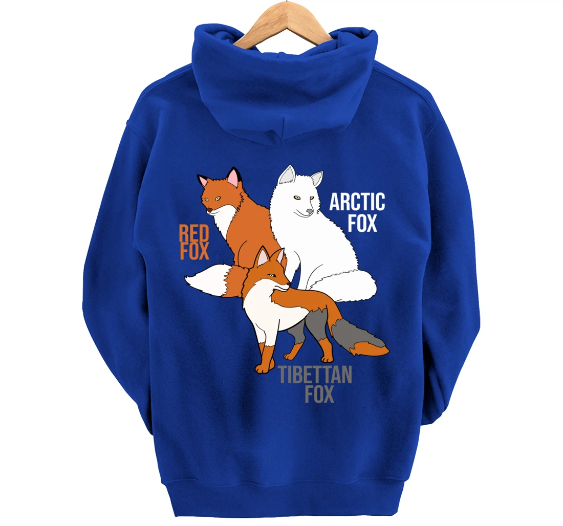 Foxes Of The World Funny Fox Animals Educational Pullover Hoodie